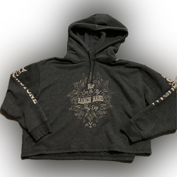 Yellowstone by Wrangler Ladies Dutton Ranch Cropped Sweatshirt Size XXL - Picture 2 of 13